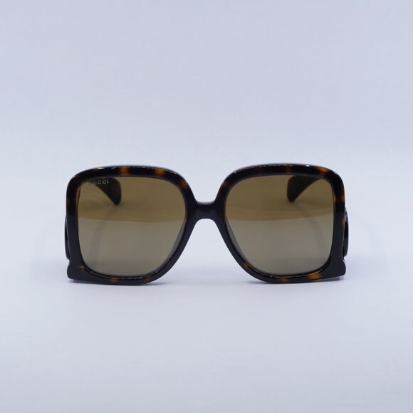 Gucci GG1326S 007 Sunglasses Dark Havana Square Frame, Brown Mirror Lenses main image 9